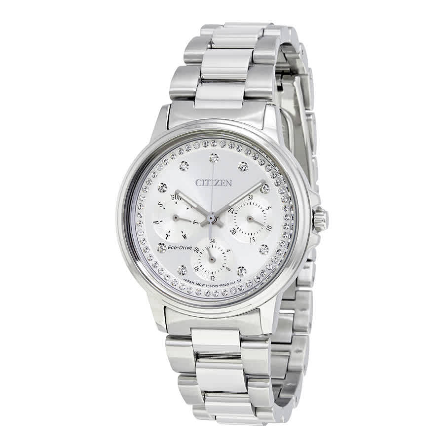 Citizen Silhouette Eco-Drive Multi-Function Silver Dial Ladies Watch ...
