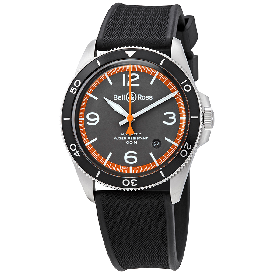 Pre-owned Bell and Ross Vintage V2-92 Garde Cotes Automatic Mens Watch BRV292-ORA-STSRB 1795$