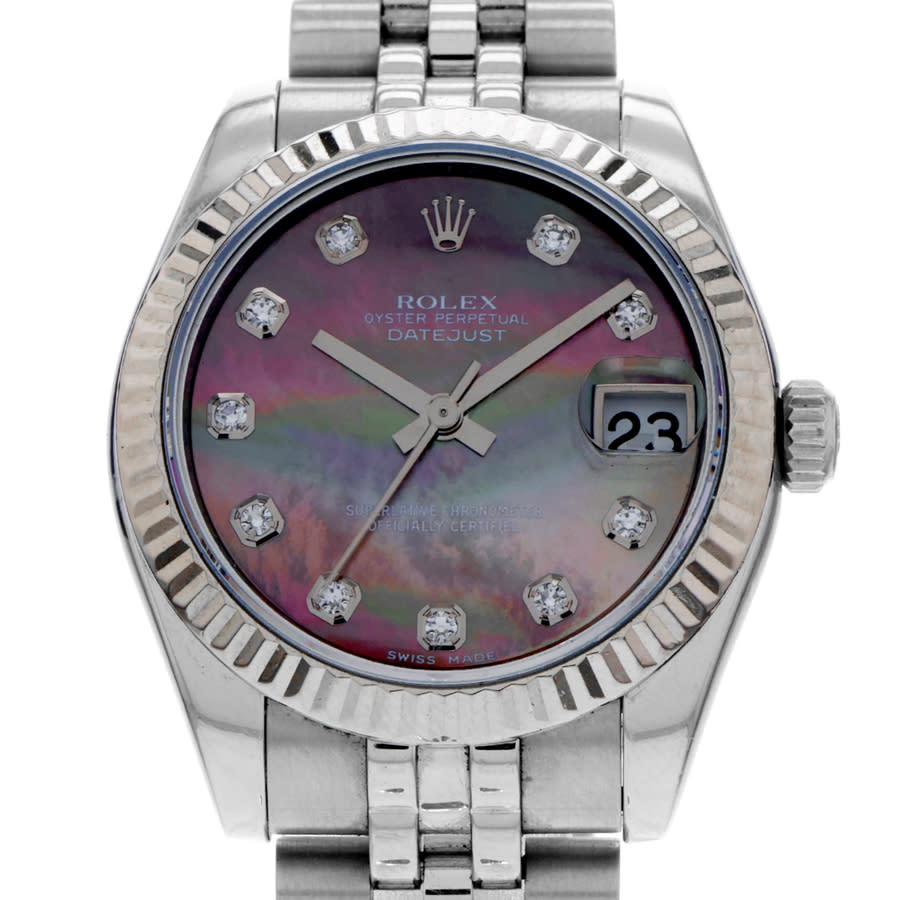 preowned rolex datejust automatic chronometer diamond mens watch 178274 bkmdj
