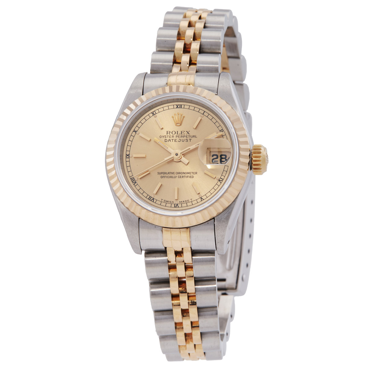 Pre-owned Rolex Datejust Automatic Gold Dial Ladies Watch 69173CSJ 4995$