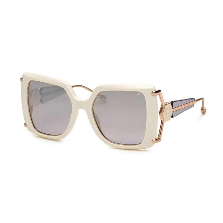 Philipp Plein Ladies Black Square Sunglasses SPP121S 3GFX