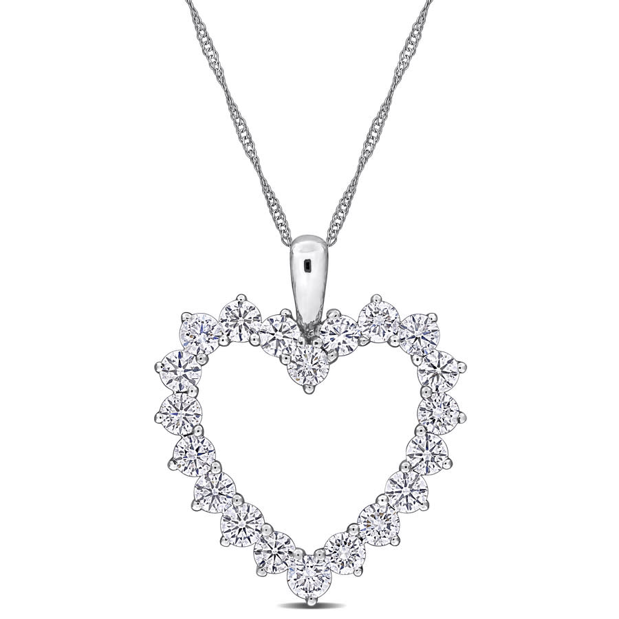 Created Forever 2ct TW Lab-Grown Diamond Open Heart Pendant with Chain in 14k White Gold - 17in 980$