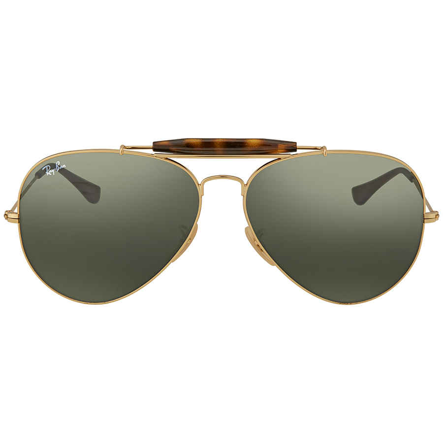 Ray-Ban Unisex Sunglass Outdoorsman Havana Collection -  Frame color: Arista Gold, Lens color: G-15 Green