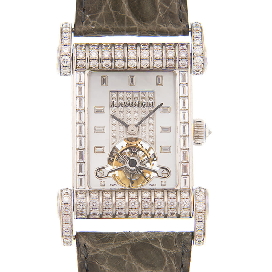Audemars Piguet Canape Tourbillon Hand Wind Diamond Silver Dial Watch 25951BC 149500$