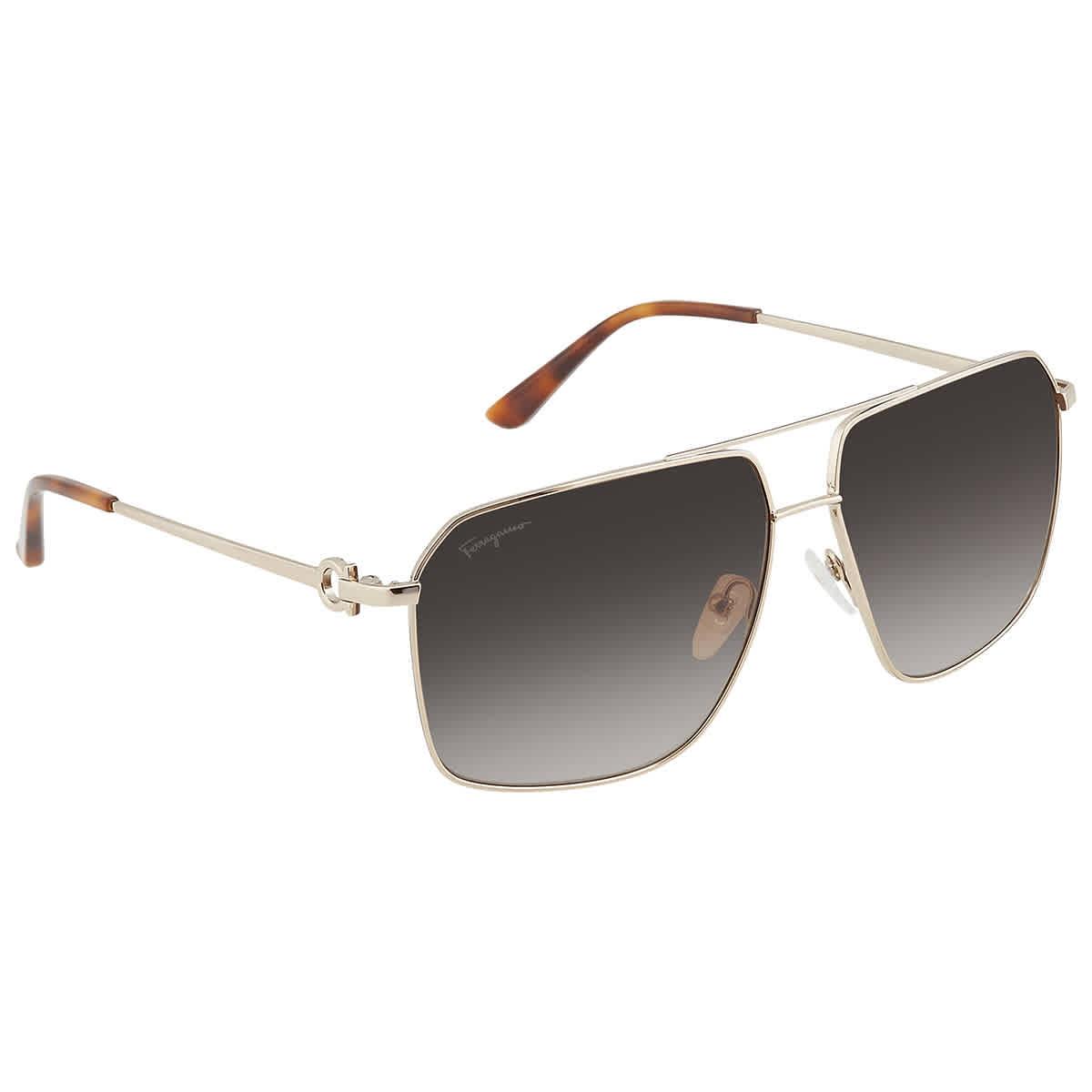 Salvatore Ferragamo Grey Pilot Mens Sunglasses SF238S 717 62