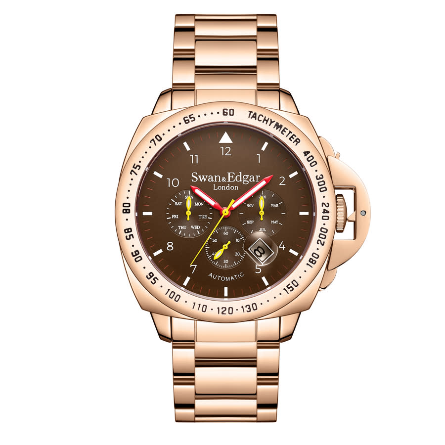 Swan & Edgar Grand Speed Automatic Brown Dial Mens Watch SE01091