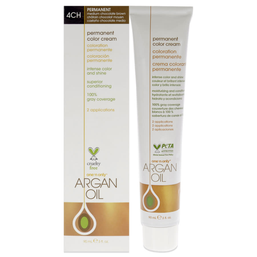 One n Only Argan Oil Permanent Color Cream 3 oz 4CH Medium Chocolate Brown Hair Care 840061000553