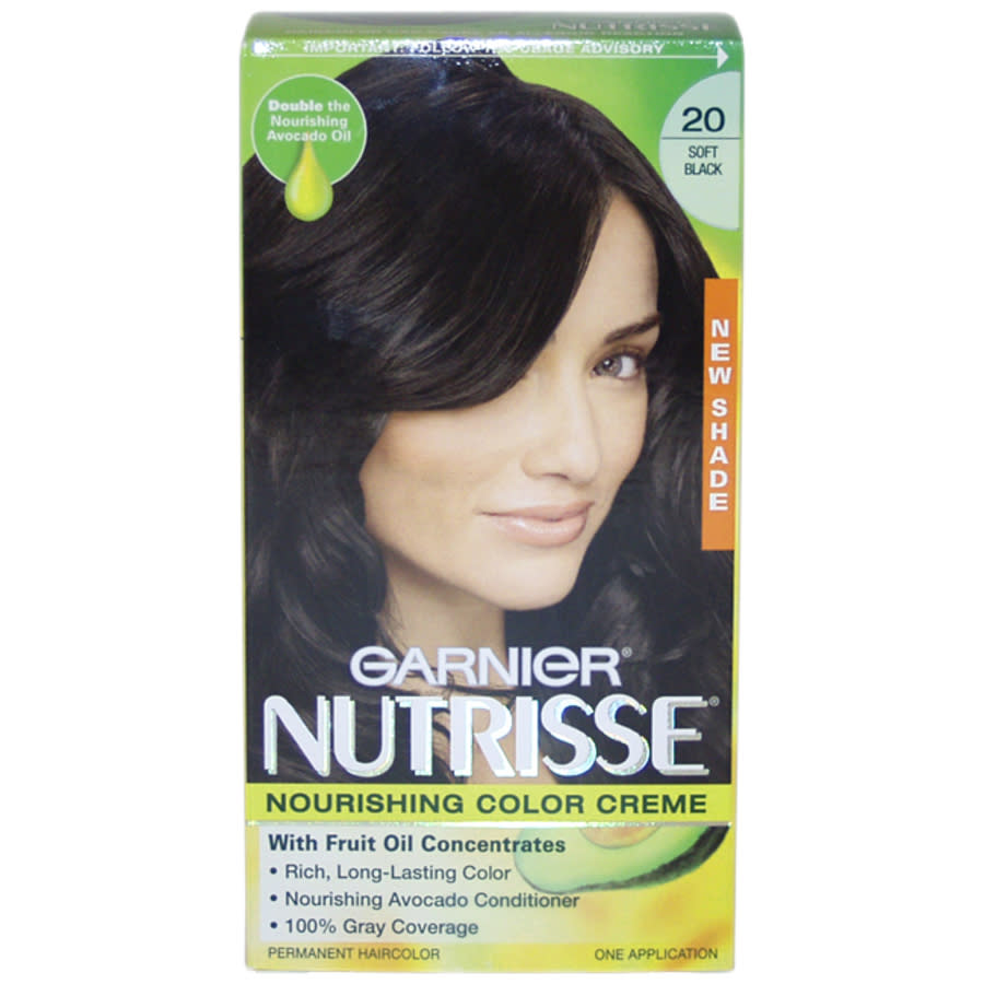 Nutrisse Nourishing Color Creme # 20 Soft Black by Garnier for Unisex - 1 Application Hair Color