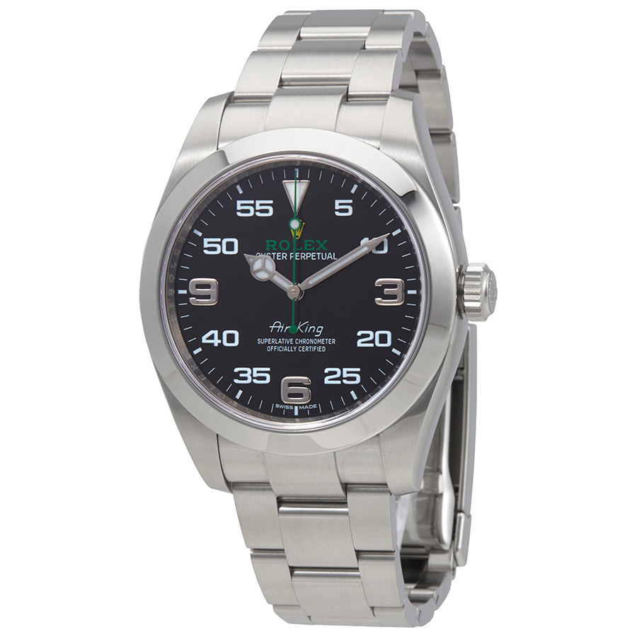 Preowned Rolex AirKing Automatic Chronometer Black Dial Mens Watch 116900BKAO