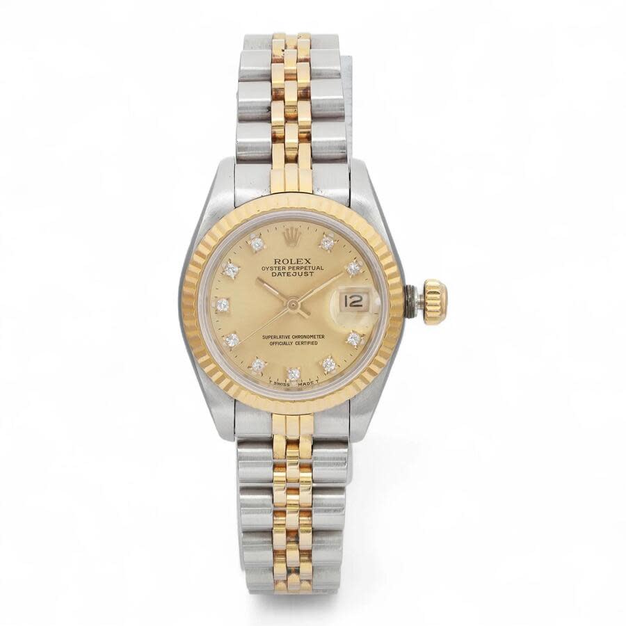Preowned Rolex Datejust Automatic Chronometer Diamond Champagne Dial Ladies Watch 69173 CDJ