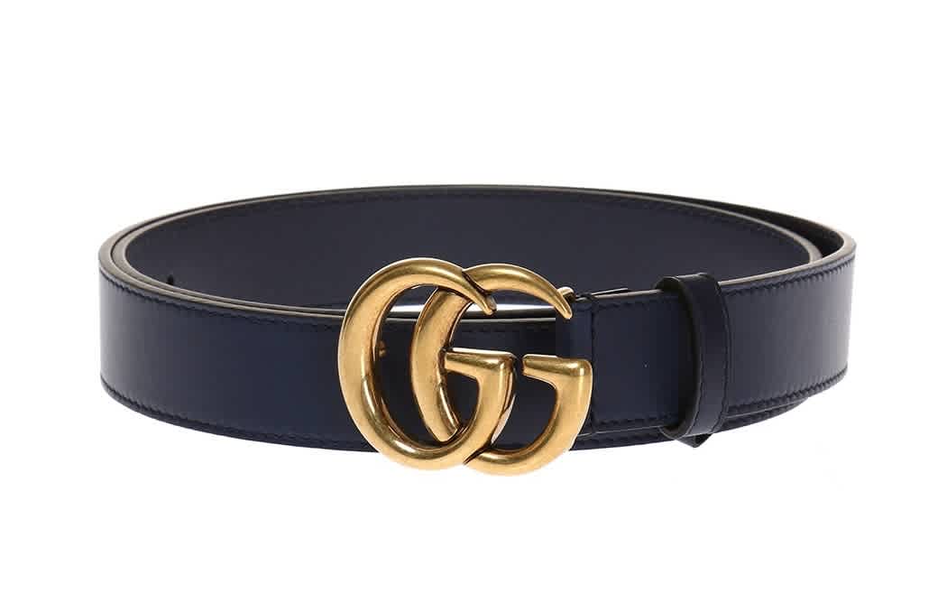 leather belt double g buckle