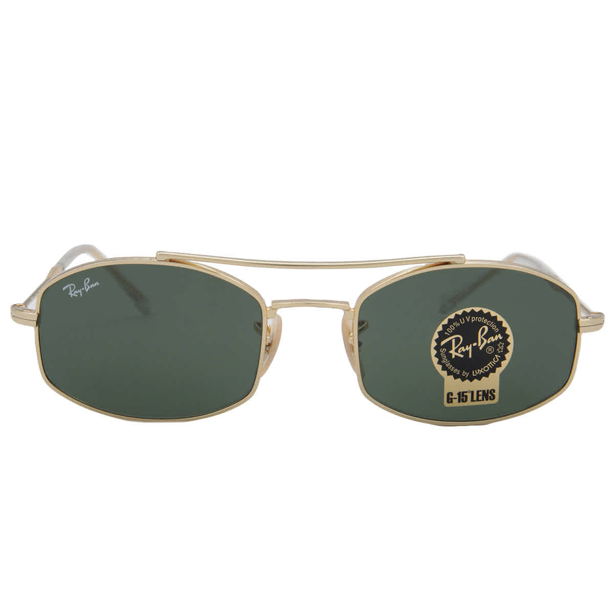 Ray-Ban Unisex Sunglass RB3719 - Frame color: Arista Gold, Lens color: G-15 Green