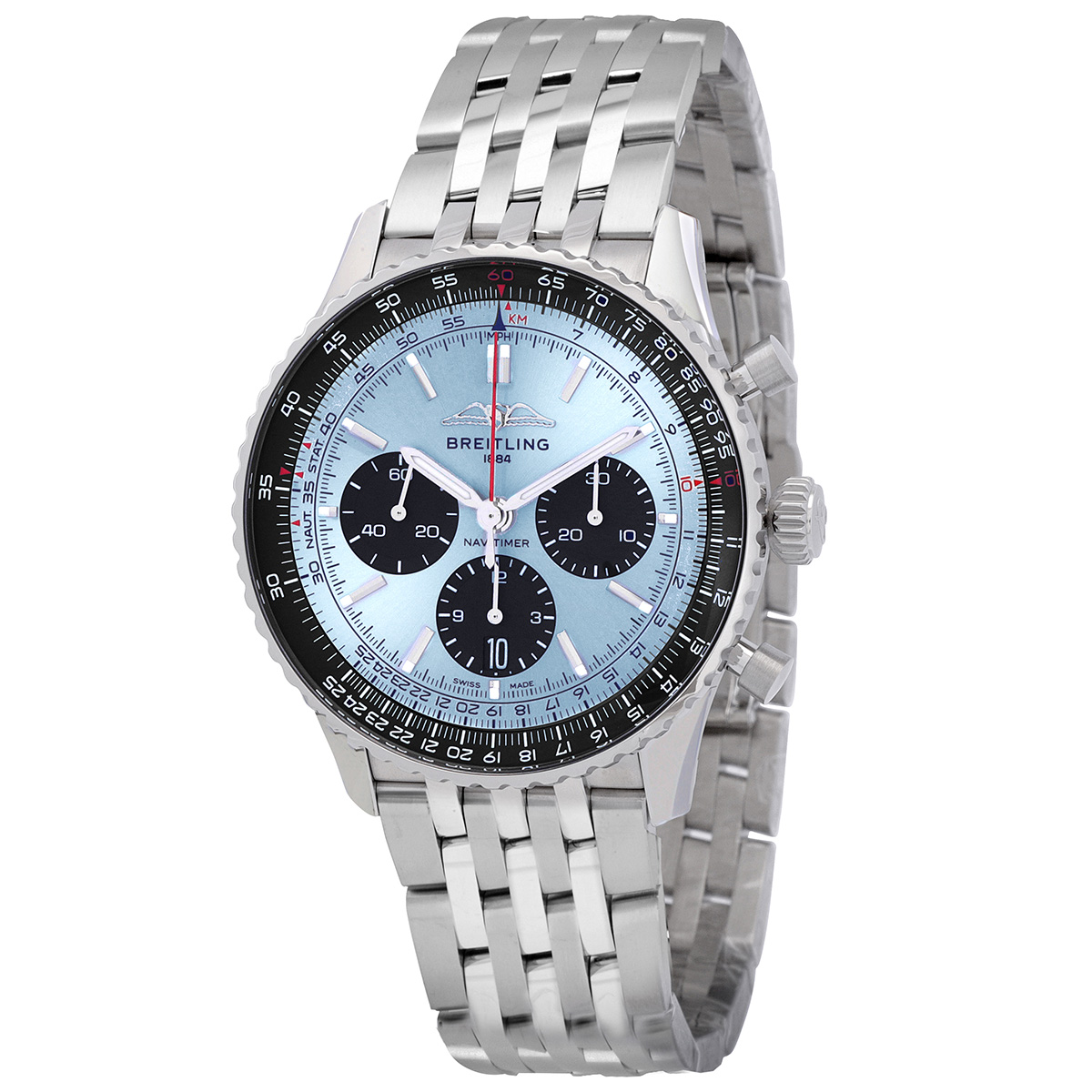 Preowned Breitling Navitimer Chronograph Automatic Chronometer Blue Dial Mens Watch AB0138241C1A1