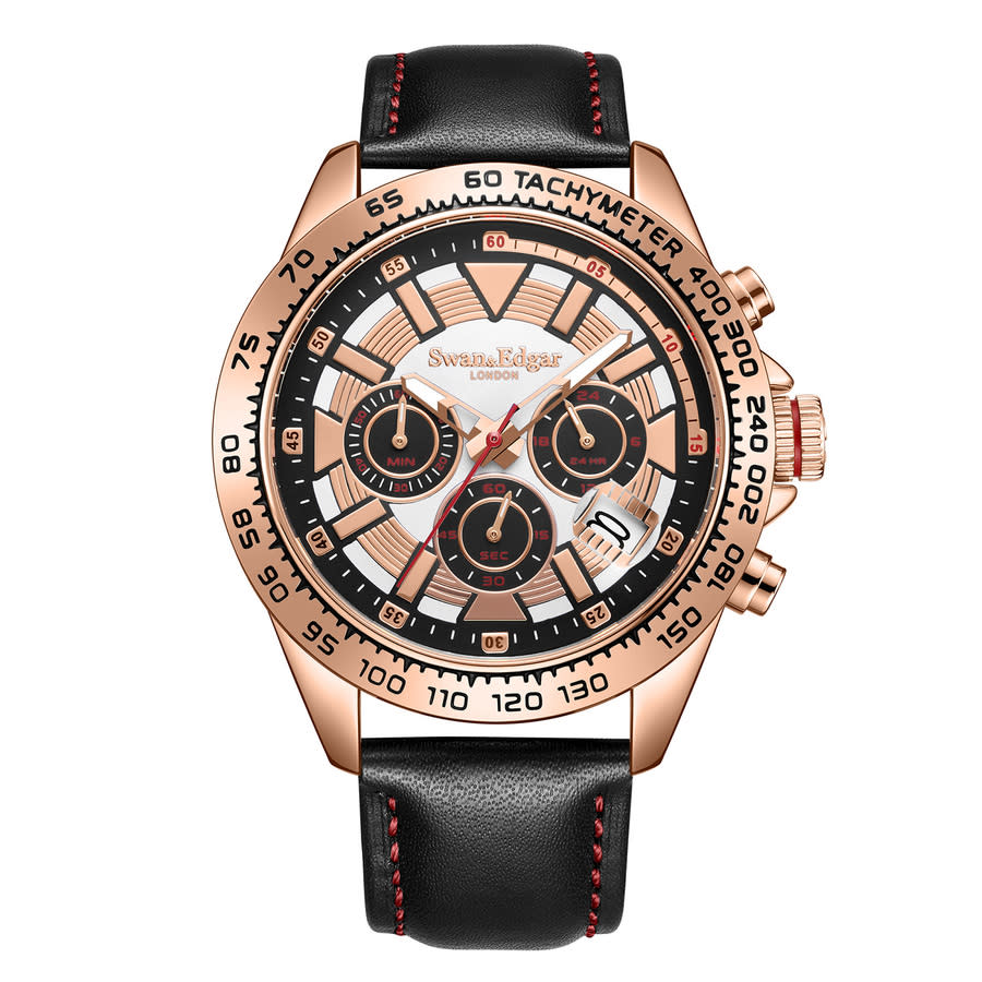 Swan & Edgar Speed Tracker Chronograph Automatic White Dial Mens Watch SE2002