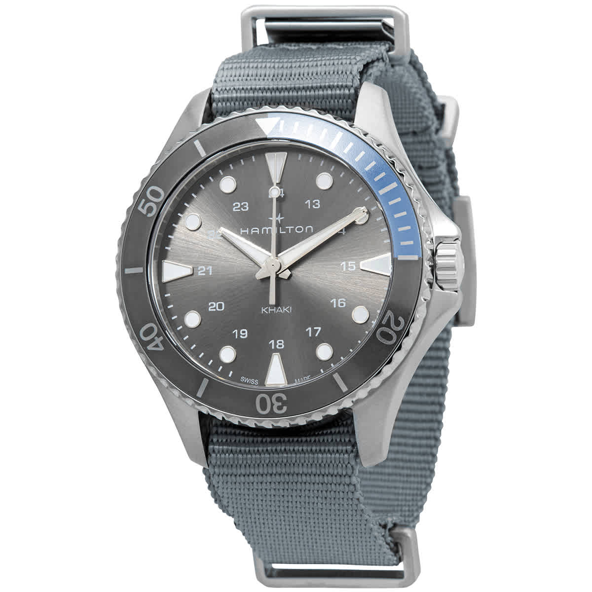 Hamilton Khaki Navy Scuba Quartz Grey Dial Mens Watch H82211981 493$