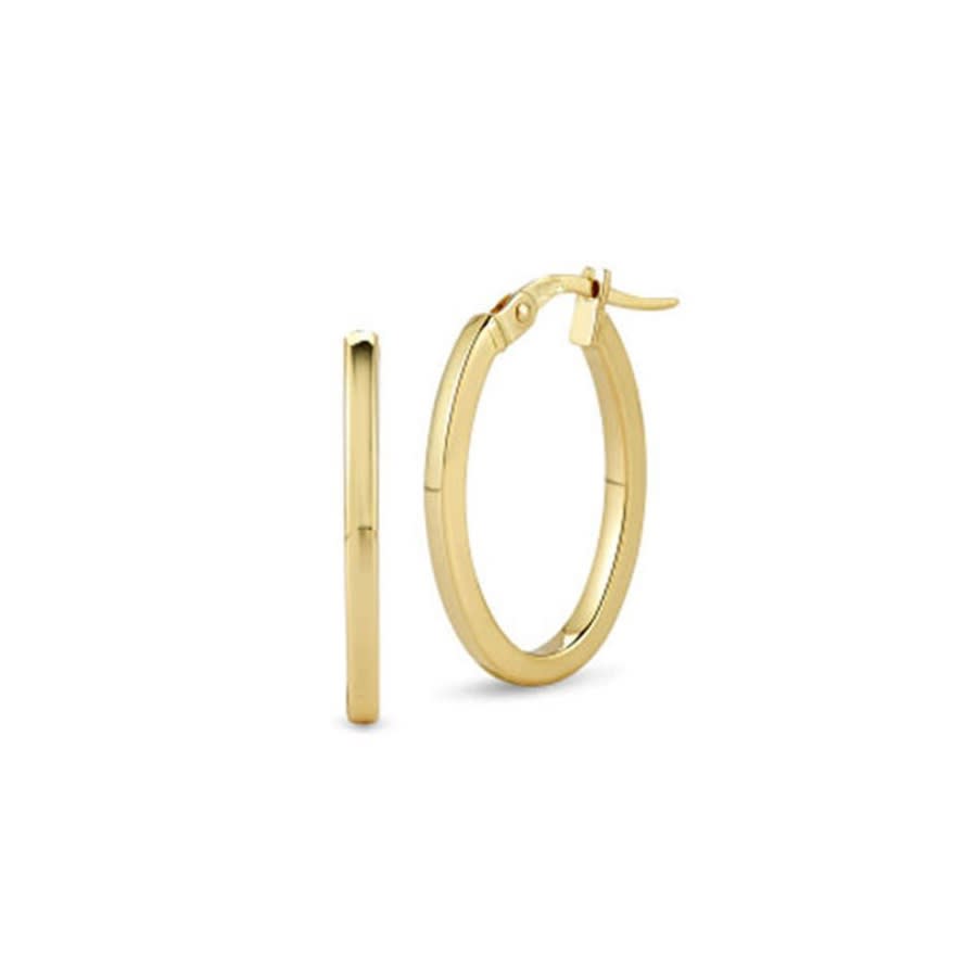 Roberto Coin Yellow Gold Petite Oval Hoop Earrings - 556028AYER00 725$