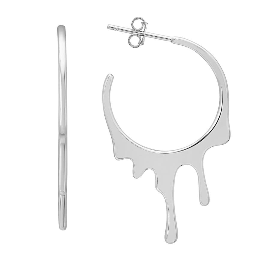 Kylie Harper Sterling Silver 'Melting Gold' Statement Hoop Earrings