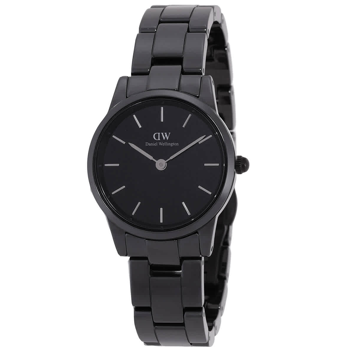 Daniel Wellington Iconic Link Ceramic Quartz Black Dial Ladies Watch DW00100415 168$