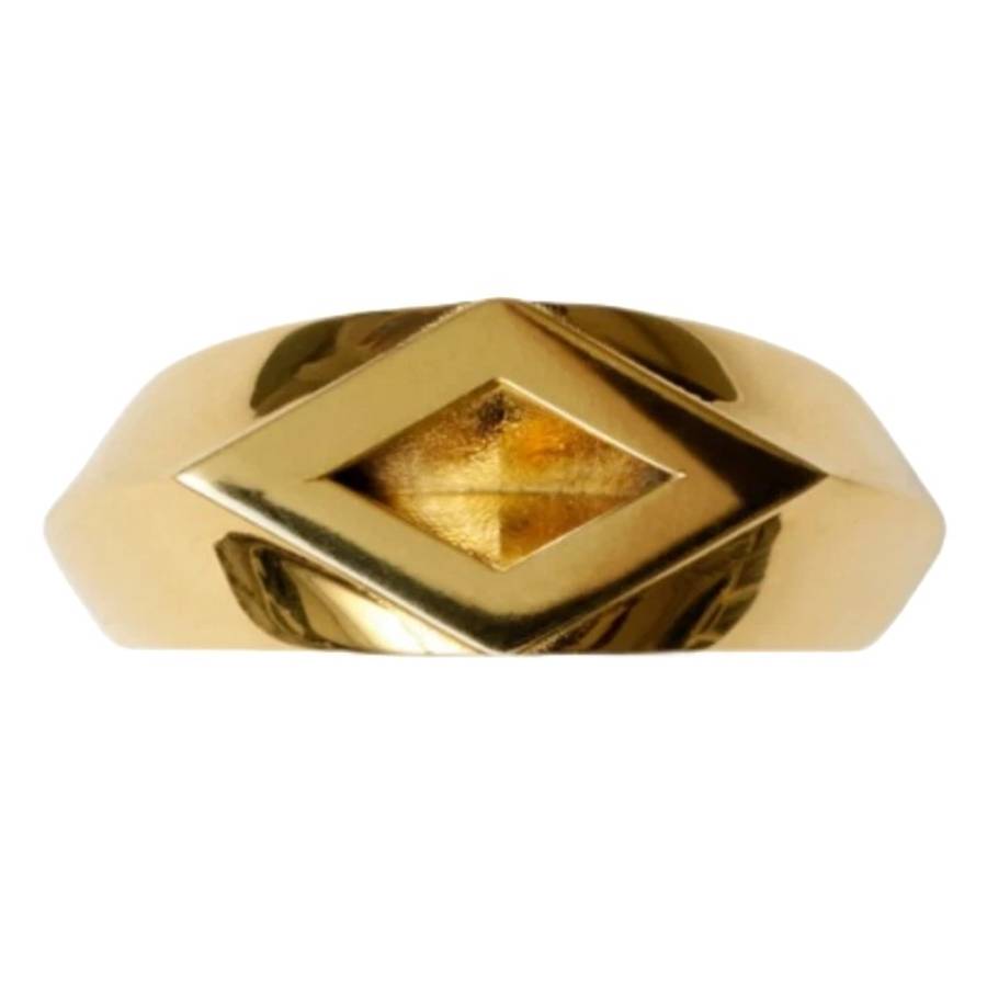 Burberry Gold Rhombus Shape Hollow Ring Size 51 178$