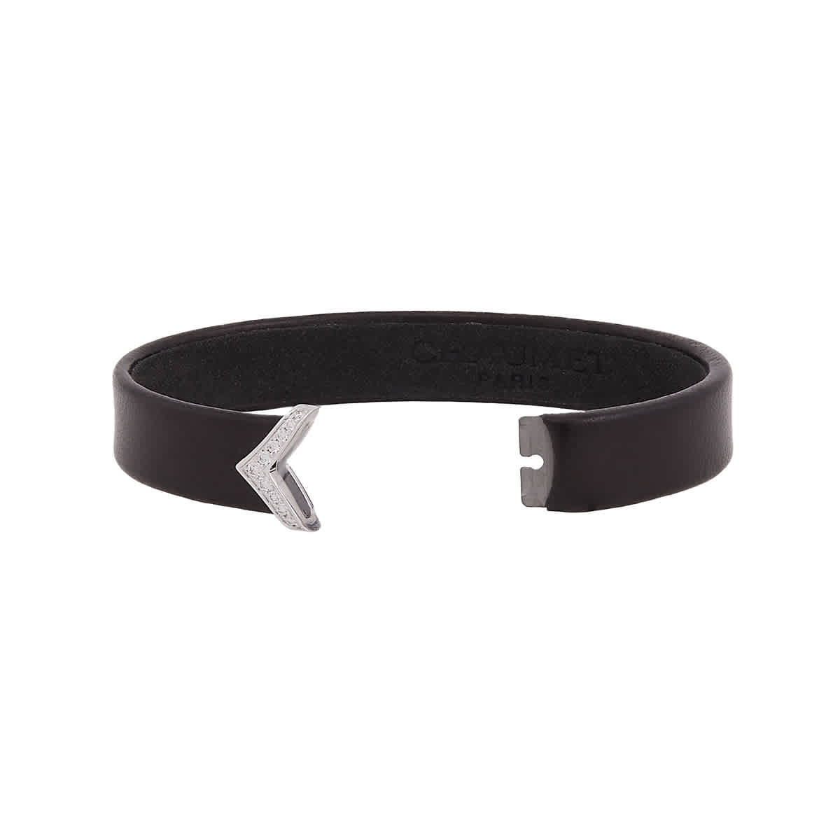 Chaumet Jeux de Liens Black Leather Bracelet Size 160 369$