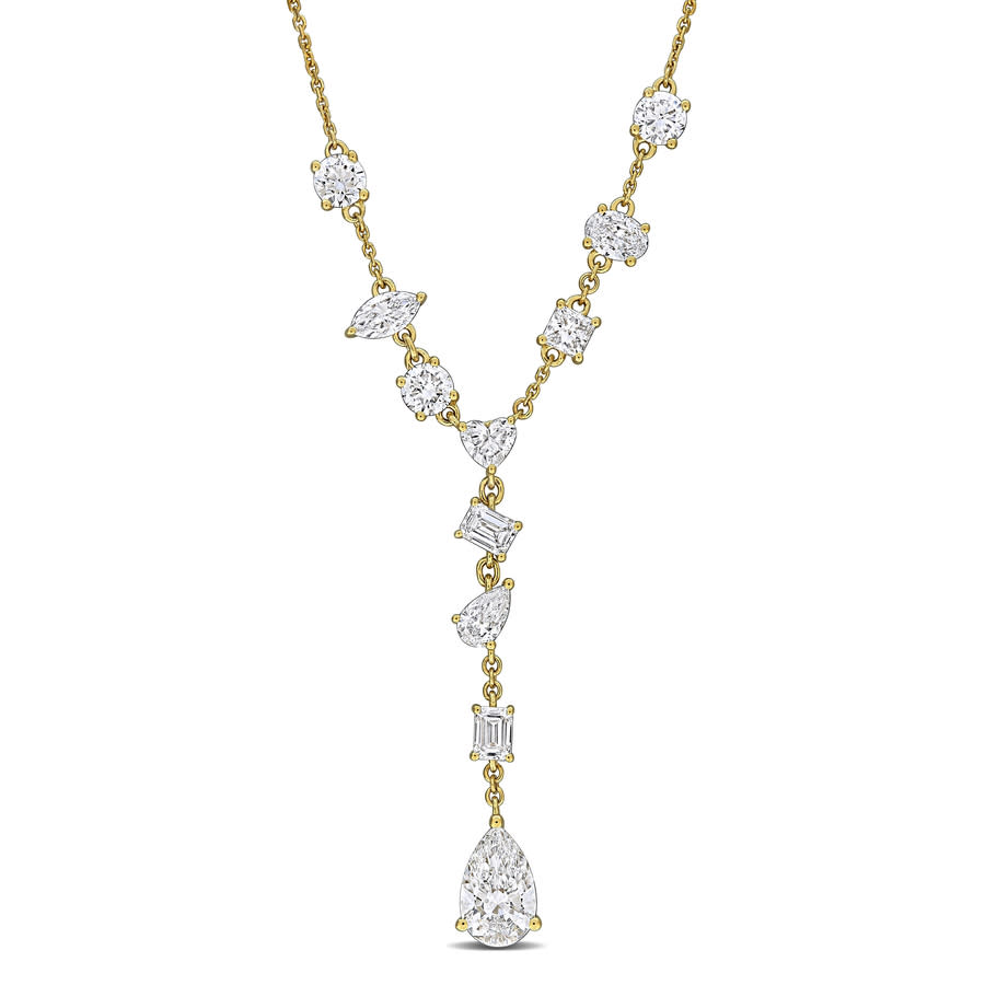 Created Forever 3 34 CT TW Multi-Shape Lab-Grown Diamond Lariat Necklace in 14k Yellow Gold 2350$