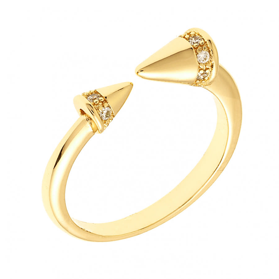 Sole du Soleil Lupine Collection Women's 18k YG Plated Spike Fashion Ring Size 6
