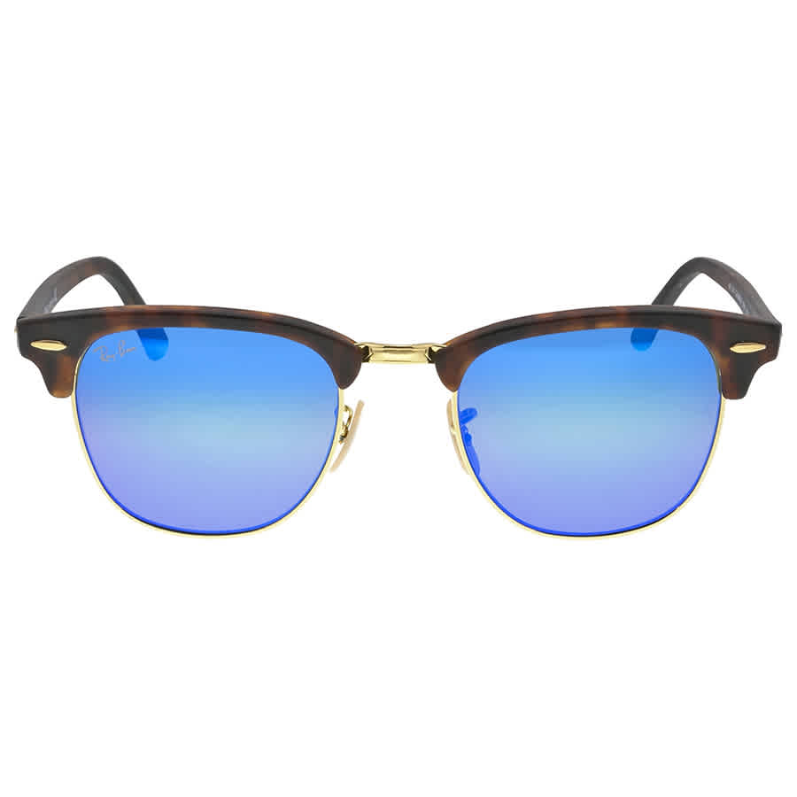 Ray-Ban Unisex Sunglass Clubmaster Flash Lenses -  Frame color: Havana On Gold, Lens color: Solid Color