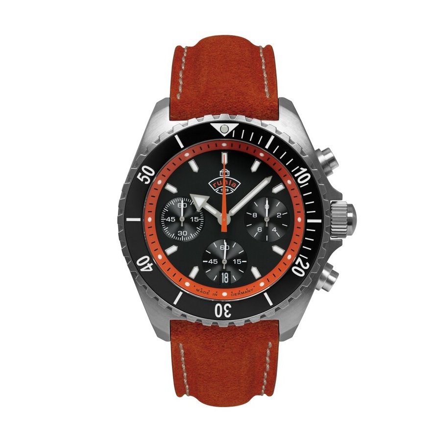Ruhla Glasbach Cup Black Dial Mens Watch 49702