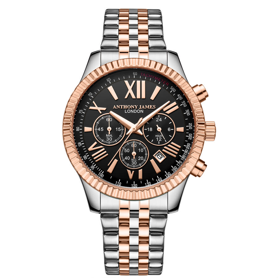 Anthony James Chrono Sports Black Dial Mens Watch AJ011N2