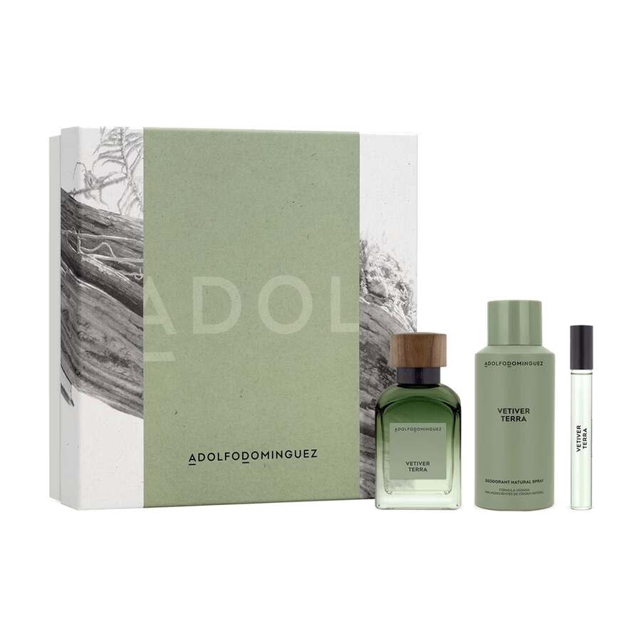 Adolfo Dominguez Mens Vetiver Terra Gift Set Fragrances 8410190629172
