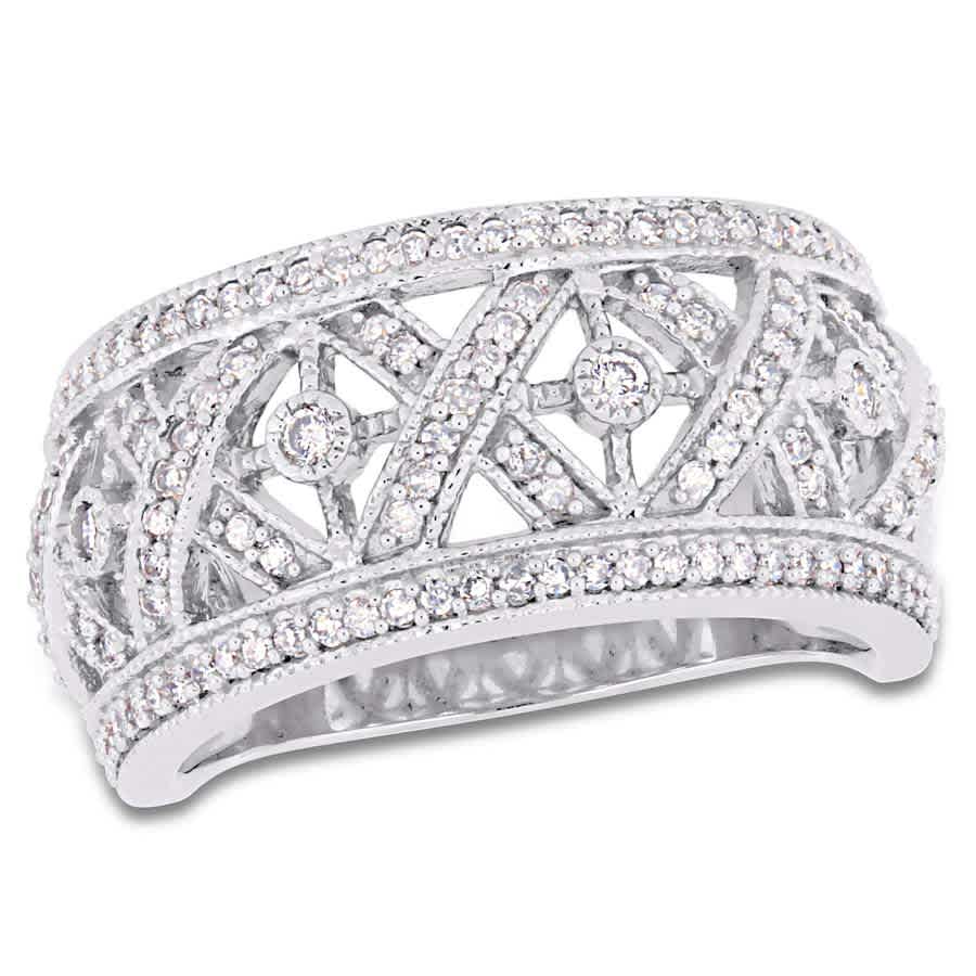 AMOUR 12 CT TW Diamond Filigree Ring In 10K White Gold 775$