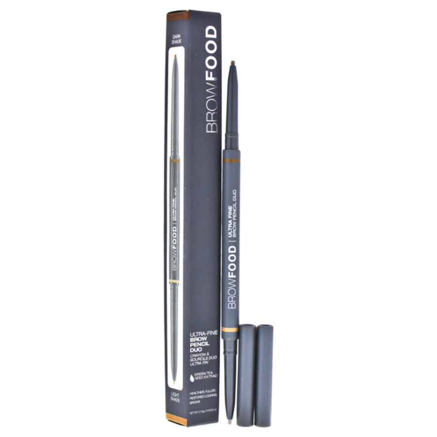 BrowFood Ultra Fine Brow Pencil Duo - Brunette by LashFood for Women - 0.0035 oz Eyebrow Pencil