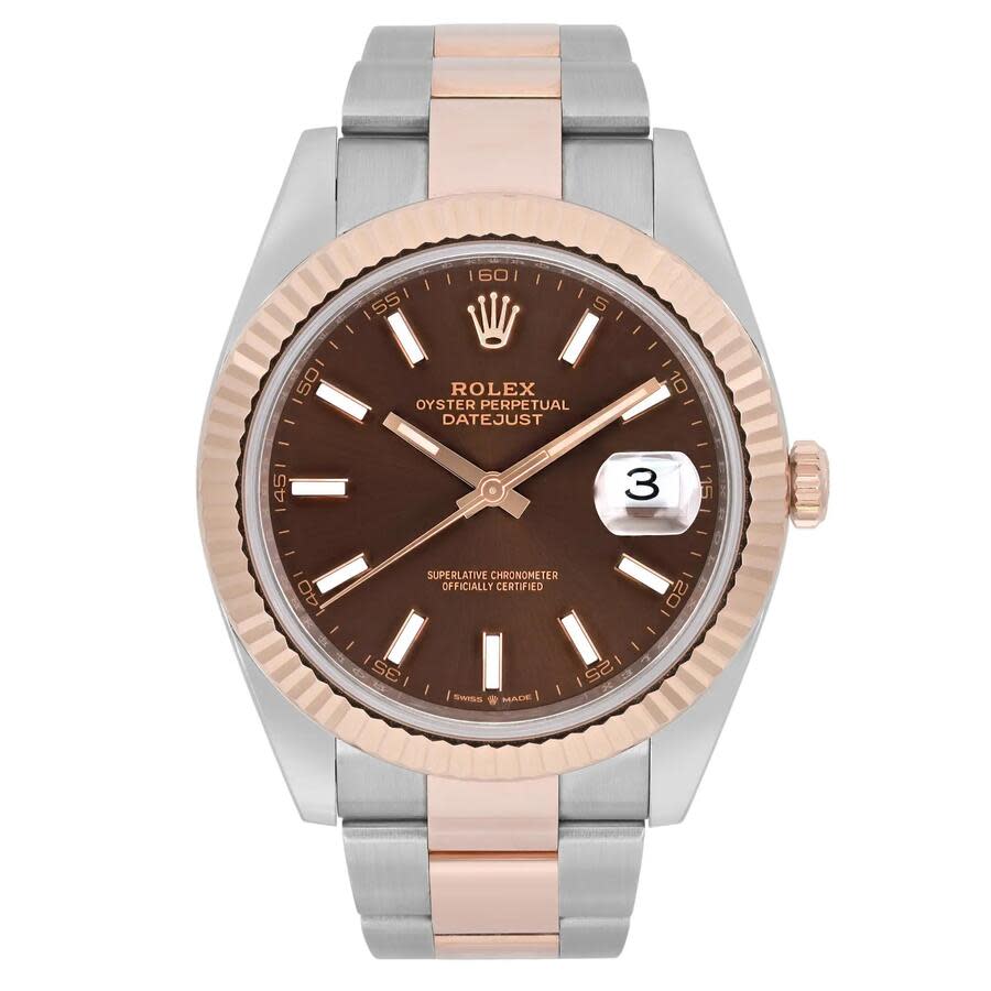 Preowned Rolex Datejust Automatic Chronometer Diamond Brown Dial Mens Watch 126331 BRDO