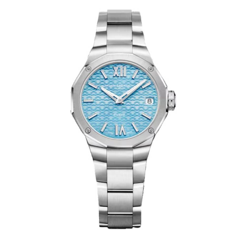 Baume et Mercier Riviera Quartz Light Blue Dial Ladies Watch 10811 1424$