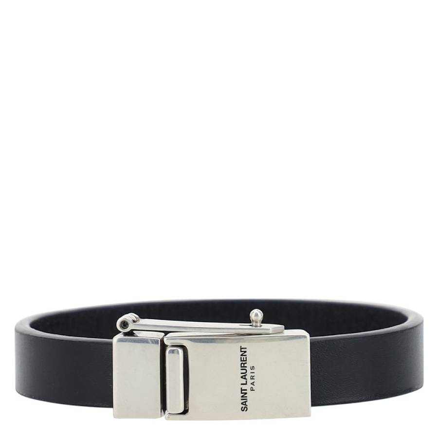 Saint Laurent Black Leather Bracelet Size Large 398$