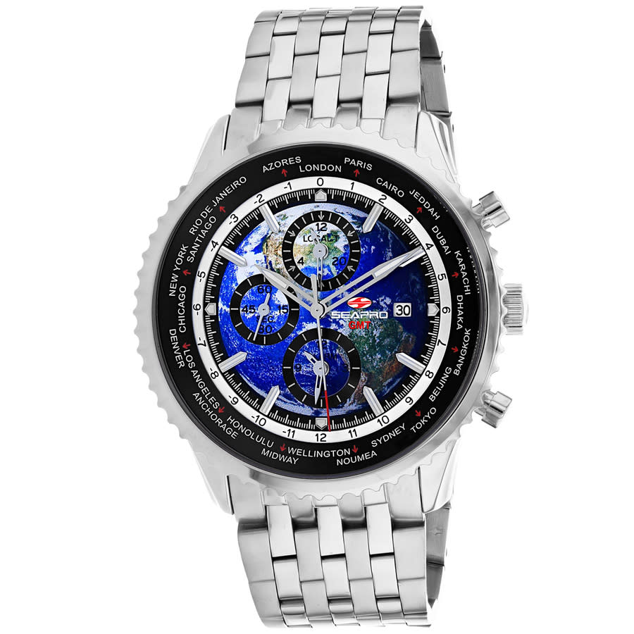 Seapro Meridian World Timer GMT Blue Dial Mens Watch SP7320 338$