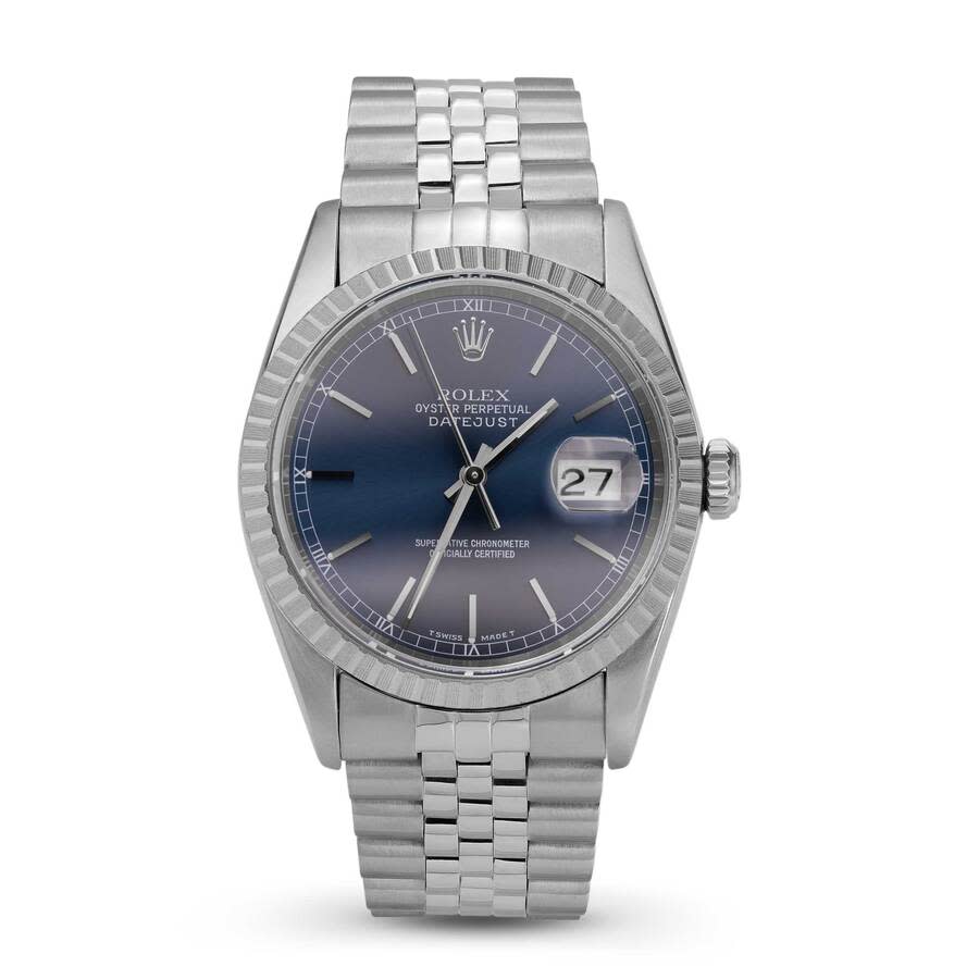 Preowned Rolex Datejust Automatic Chronometer Blue Dial Unisex Watch 16220 BLSJ