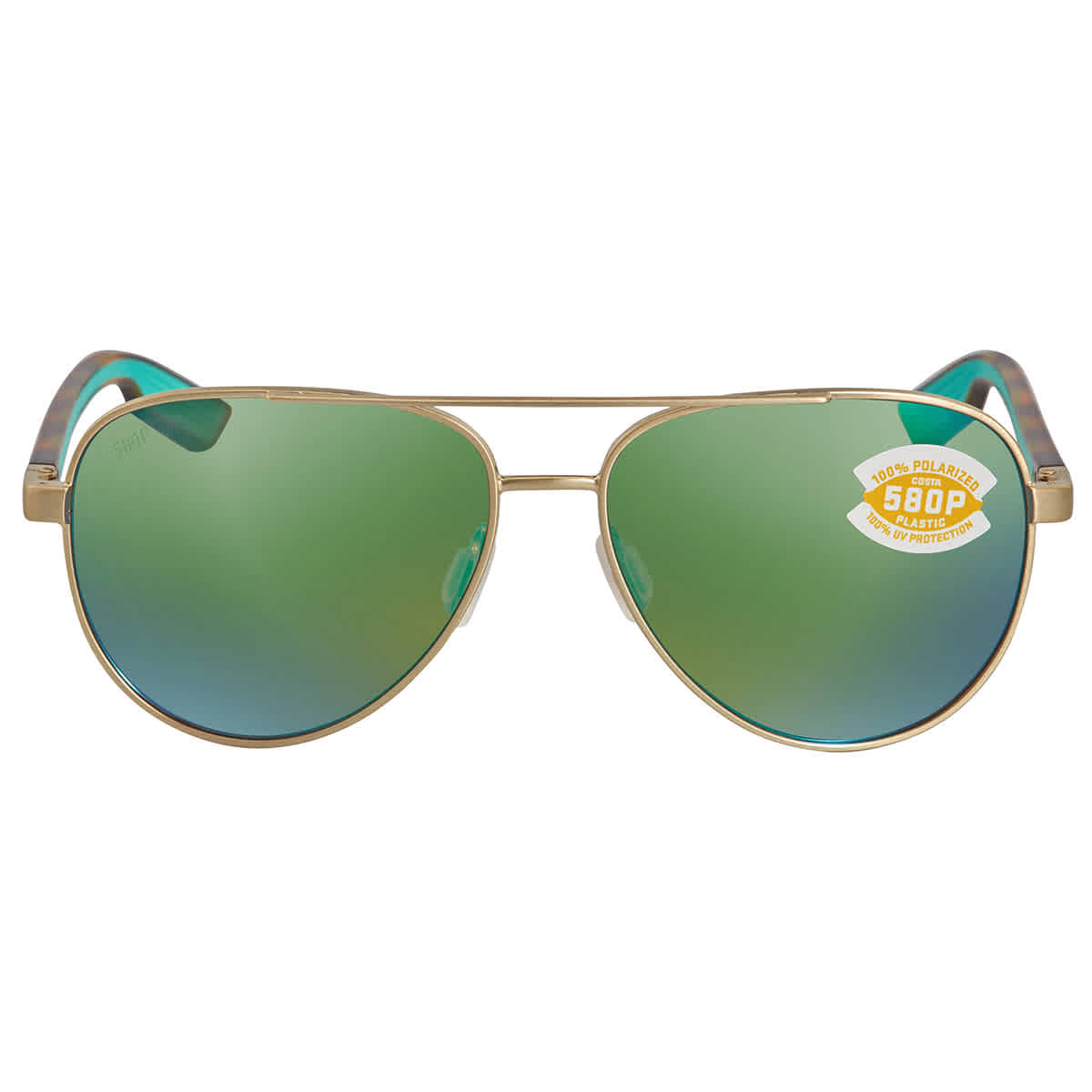 Costa Del Mar Costa Peli Brushed Gold Sunglasses w/Green Mirror 580P Lenses 06S4002-40020257