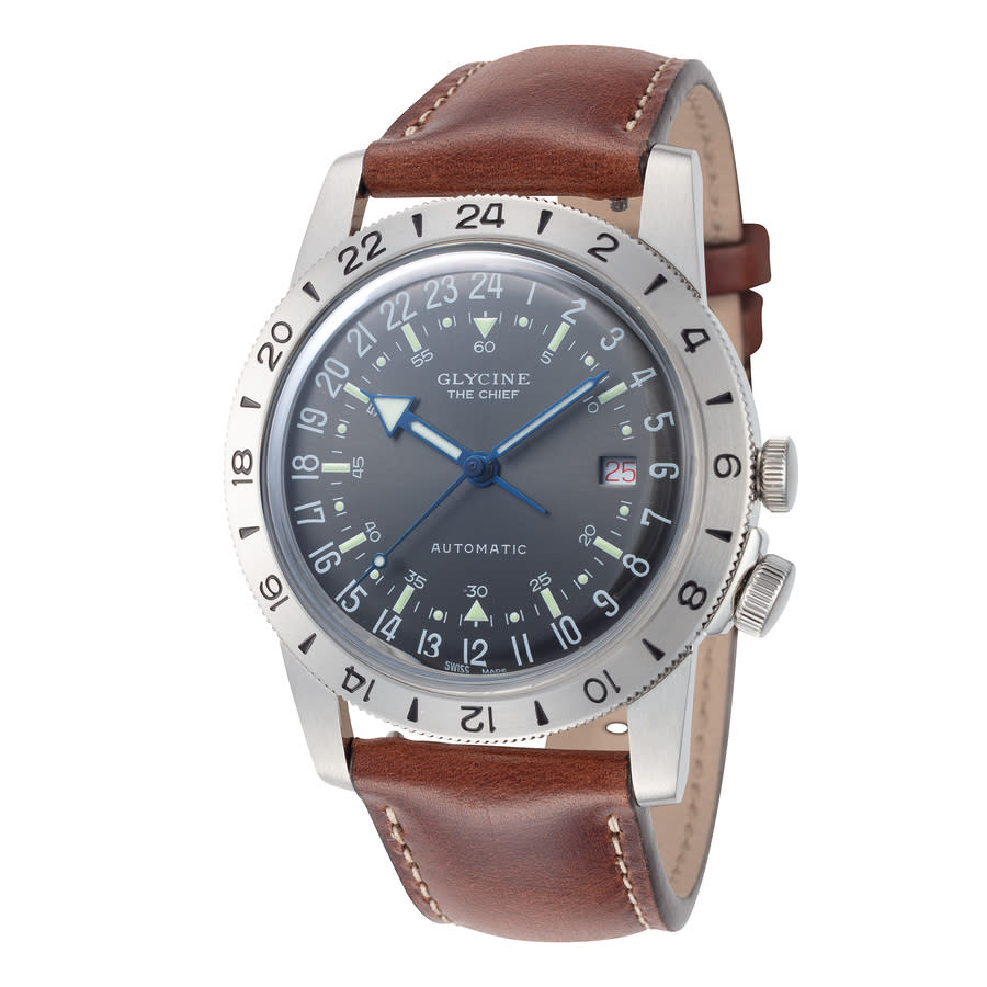 Glycine Airman Vintage The Chief Purist Automatic Charcoal Dial Mens Watch GL0412 660$