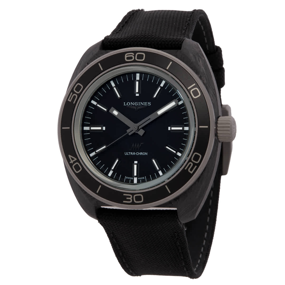Longines Ultra-Chron Carbon Automatic Anthracite Dial Mens Watch L28394522 3966$