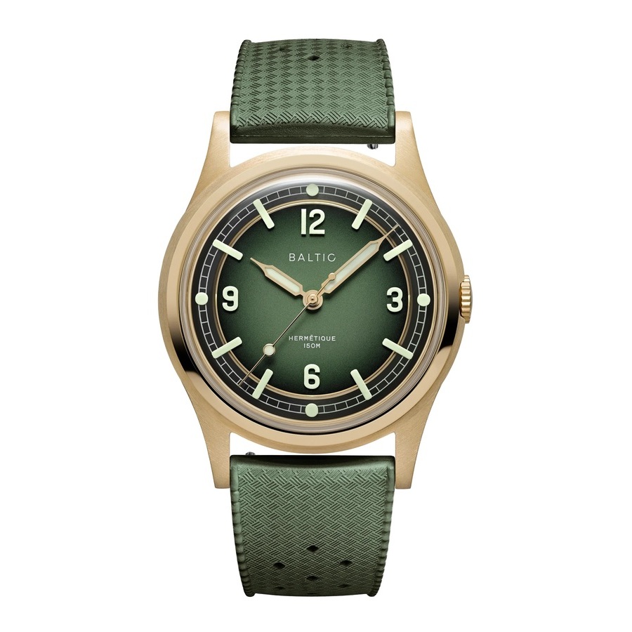 Baltic Hermetique Automatic Green Dial Mens Watch Hermbronzegreen