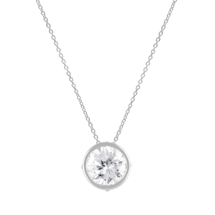 Brilliant Diamond 14KT White Gold 2.00 Carat Lab Grown Diamond Pendant Necklace for Women