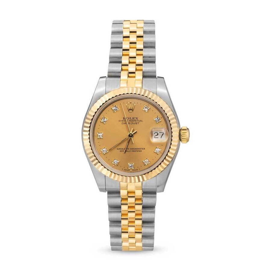 Preowned Rolex Datejust Automatic Diamond Champagne Dial Ladies Watch 68273 CDJ