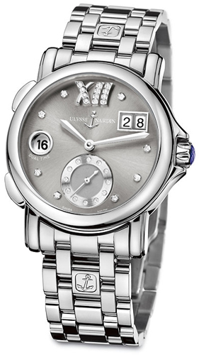 Ulysse Nardin GMT Big Date Grey Dial Stainless Steel Automatic Ladies Watch 243-22-7-30-02 7405$