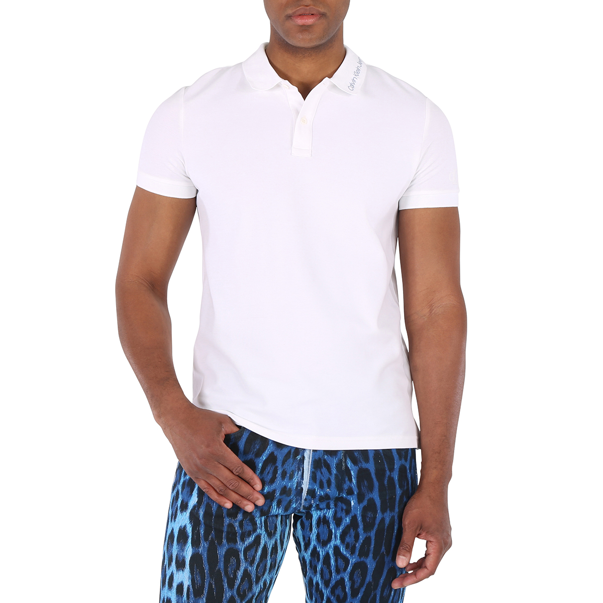 | Logo Calvin eBay White Klein Shirt Polo Bright Men\'s Institutional