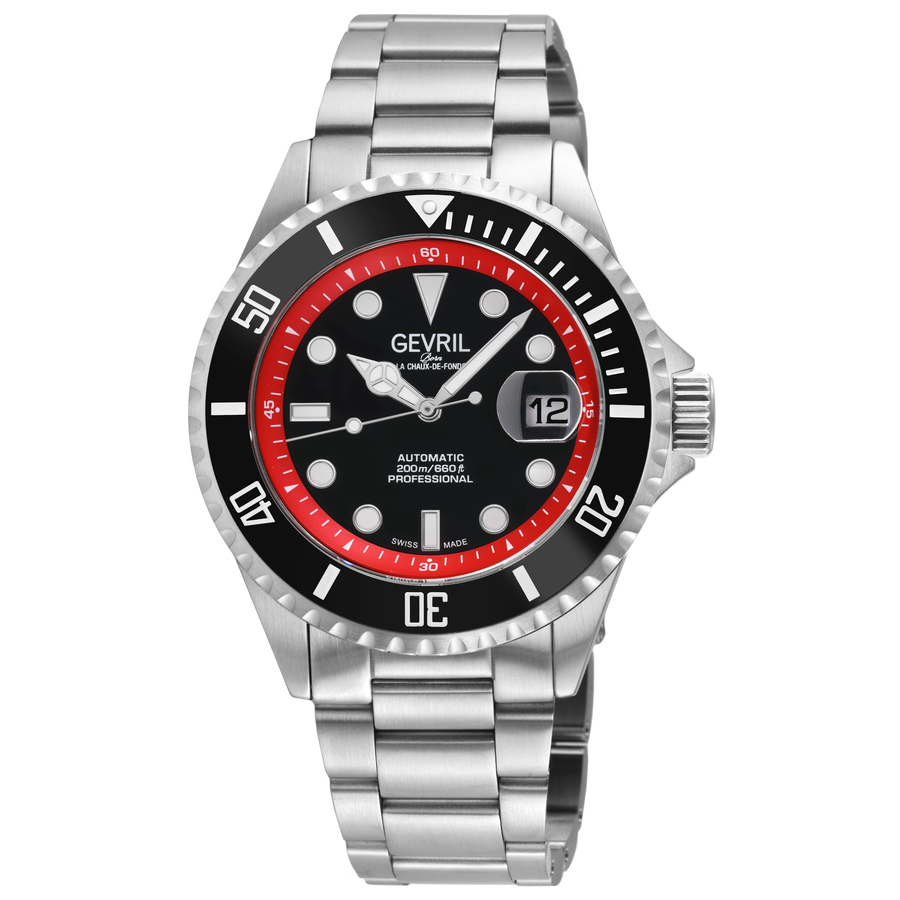 Gevril Wall street Automatic Black Dial Mens Watch 41853A 1276$