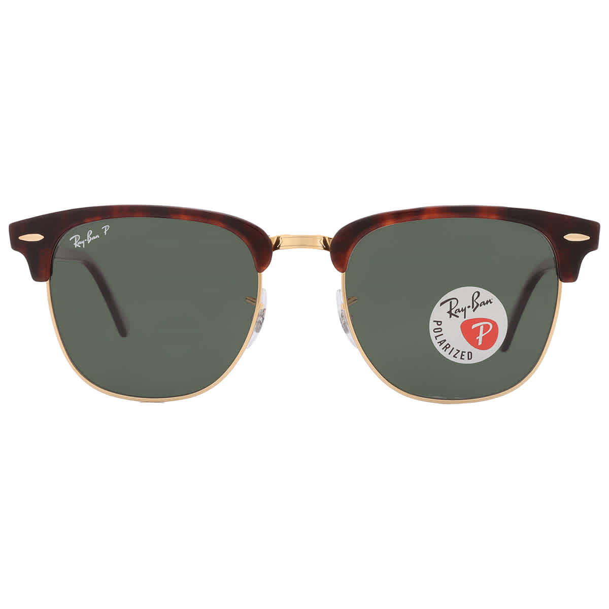 Ray Ban Clubmaster Classic Polarized Green Classic G-15 Square Unisex Sunglasses RB3016 990/58 55
