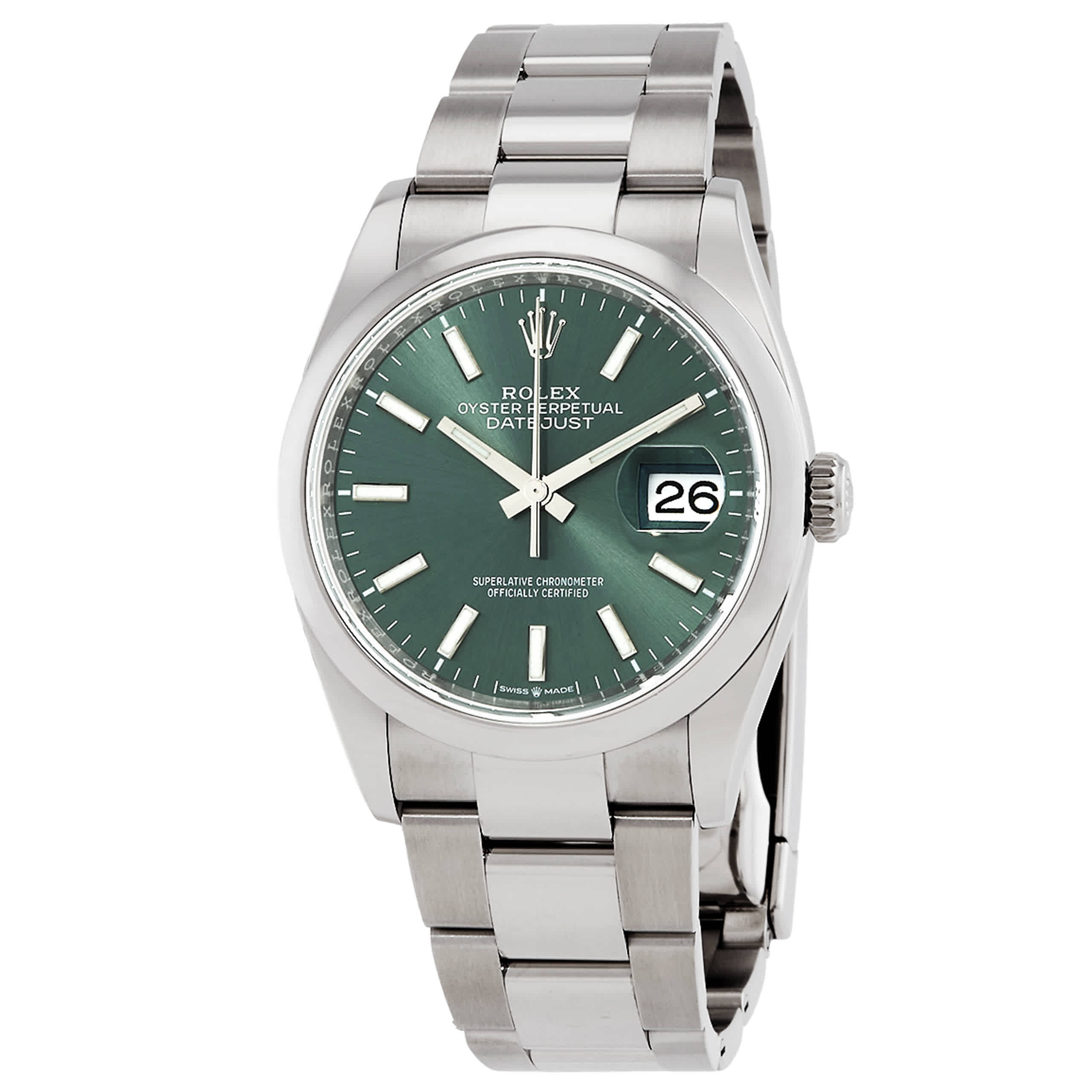 Rolex Datejust 36 Mint Green Dial Automatic Mens Stainless Steel Oyster Watch M126200-0024 11150$