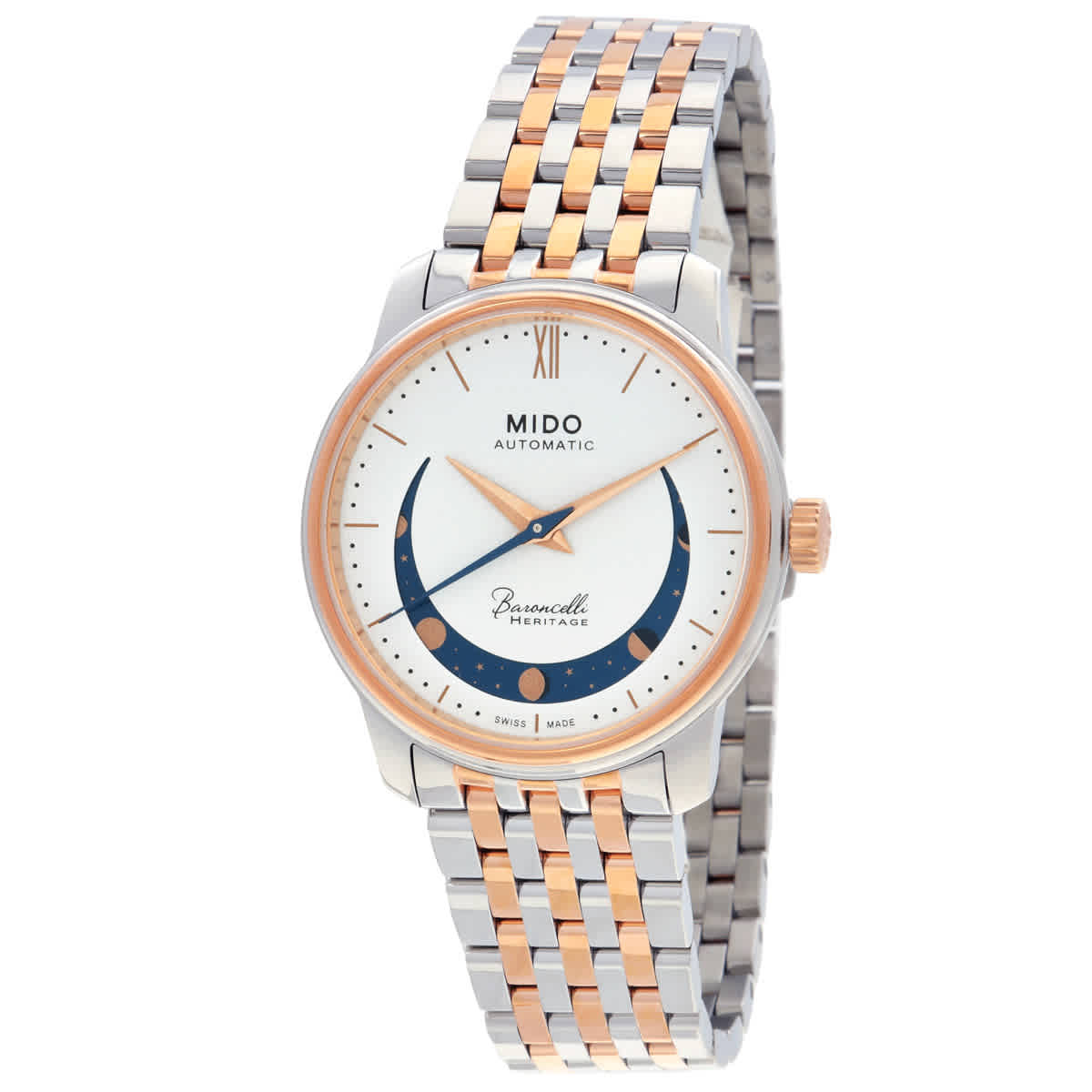 Mido Baroncelli Smiling Moon Automatic White Dial Ladies Watch M0272072201001 585$