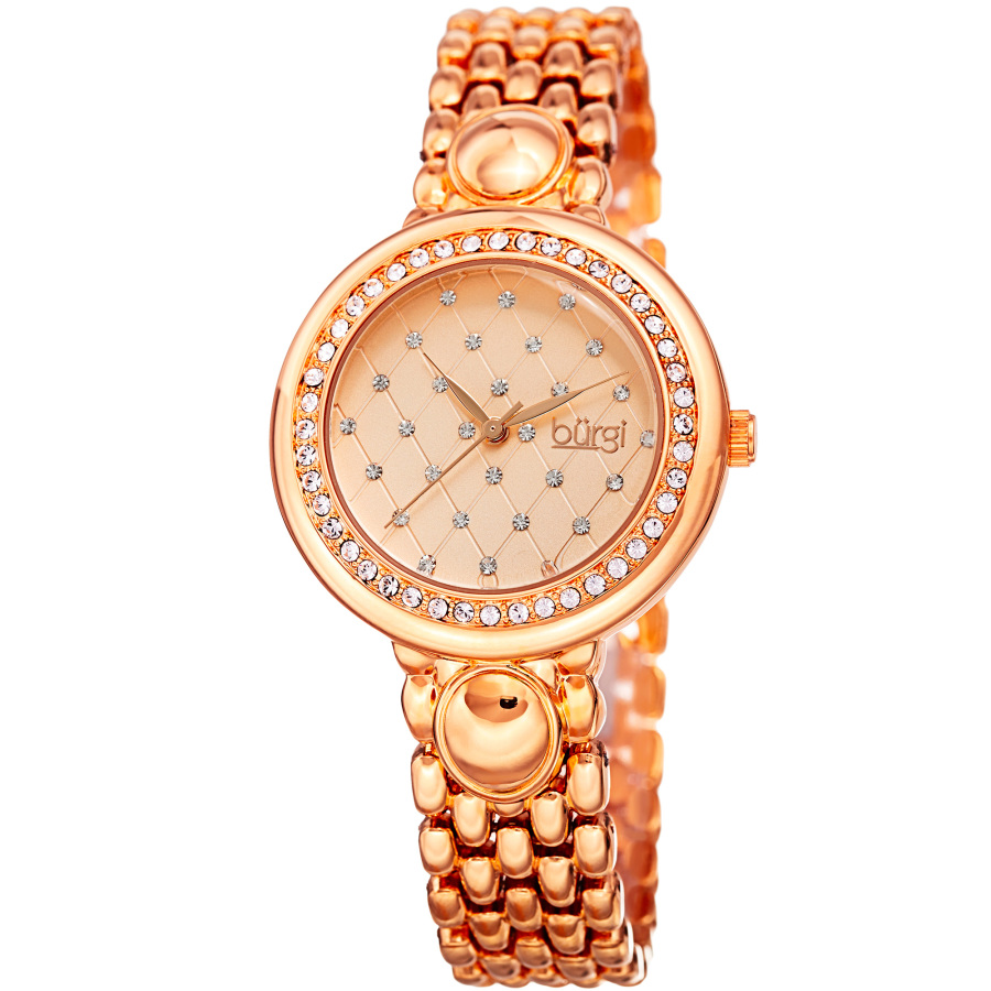 Burgi Argyle Style Crystal Rose Dial Ladies Watch BUR170RG 49$